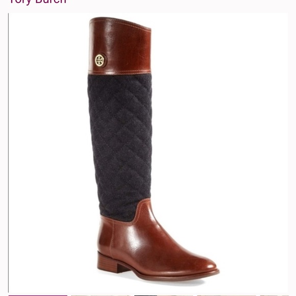 Tory Burch Shoes - Tory Burch Quilted Black and Brown Leather Boots
